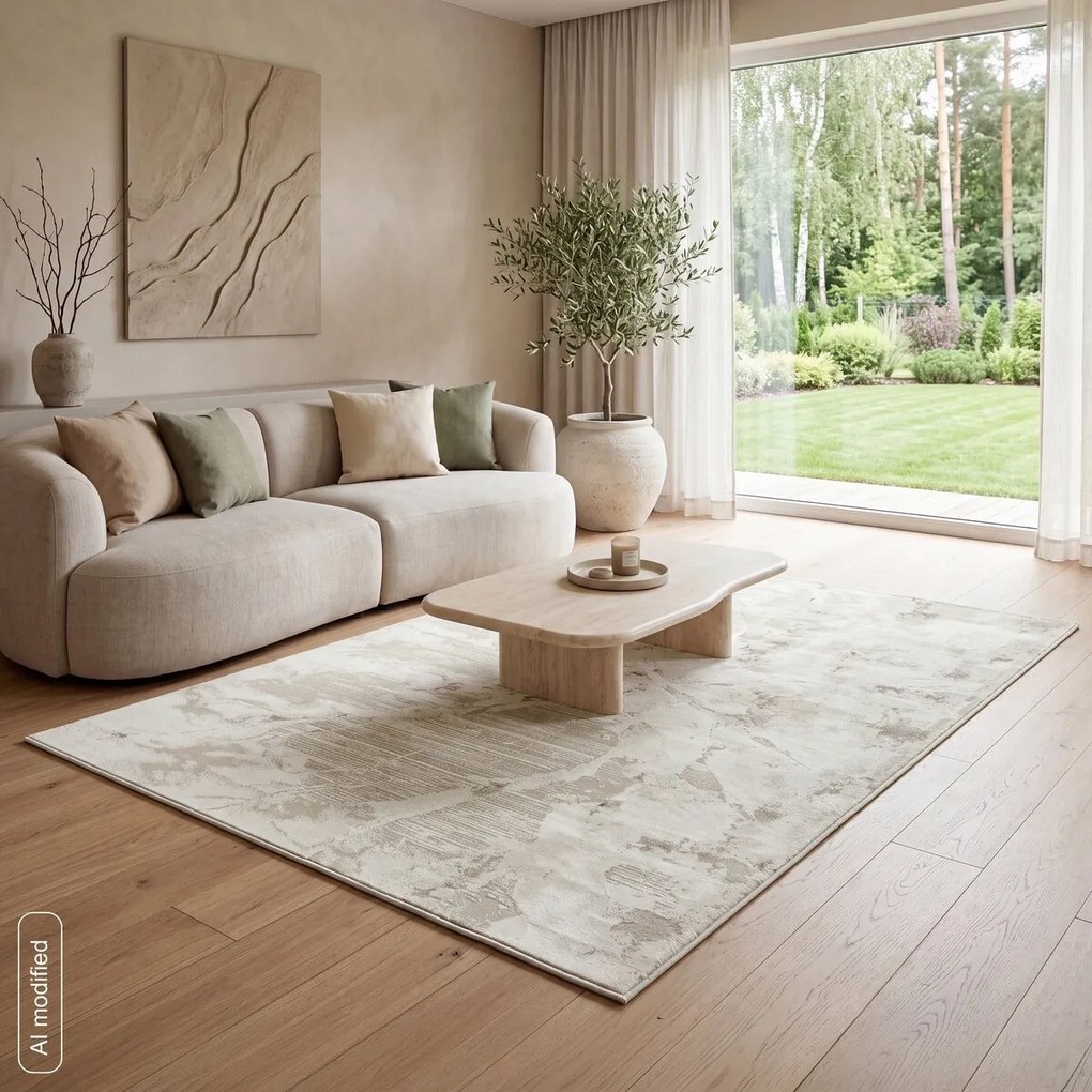 Dekorstudio Koberec do obývačky MONACO2, svetlokrémový Rozmer koberca: 160x230cm