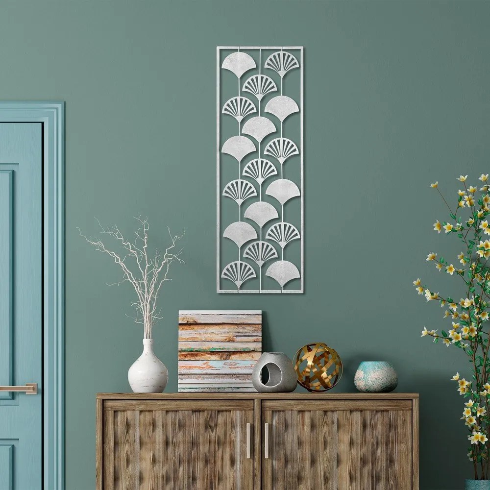 Kovová nástenná dekorácia 32x90 cm Gingko – Wallity