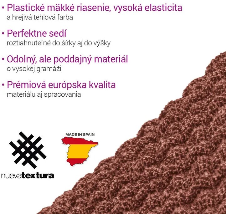 Super strečové poťahy RUBINIA tehlová rohová sedačka (š. 340 - 540 cm)