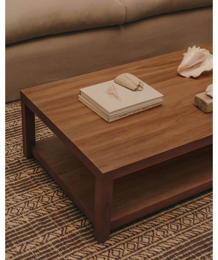 Konferenčný stolík z tíkového dreva v prírodnej farbe 70x150 cm Sashi – Kave Home