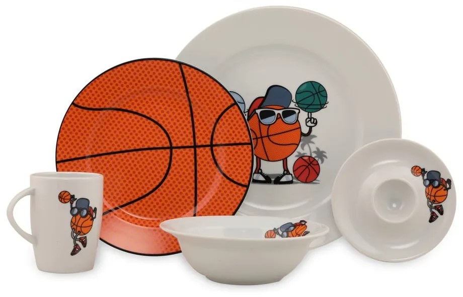 5-dielna detská porcelánová jedálenská súprava Kütahya Porselen Basketball