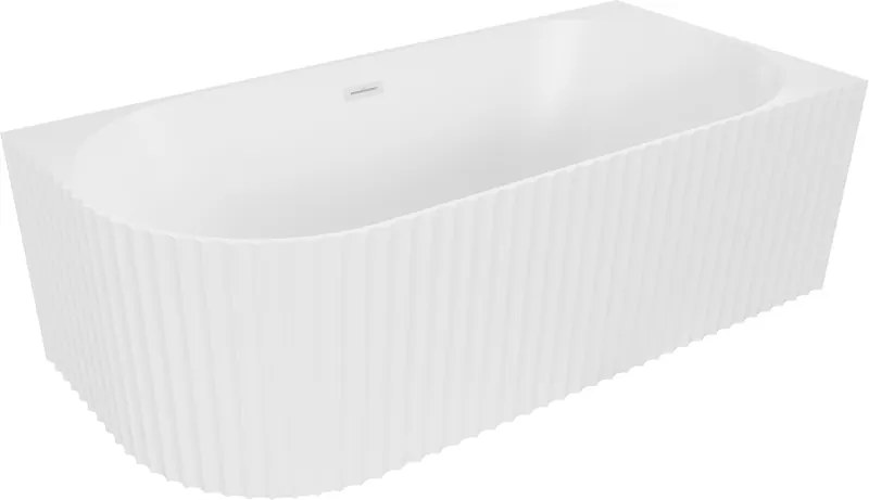 Mexen Gia rohová ryhovaná vaňa 170x80cm biela matná, pravá montáž