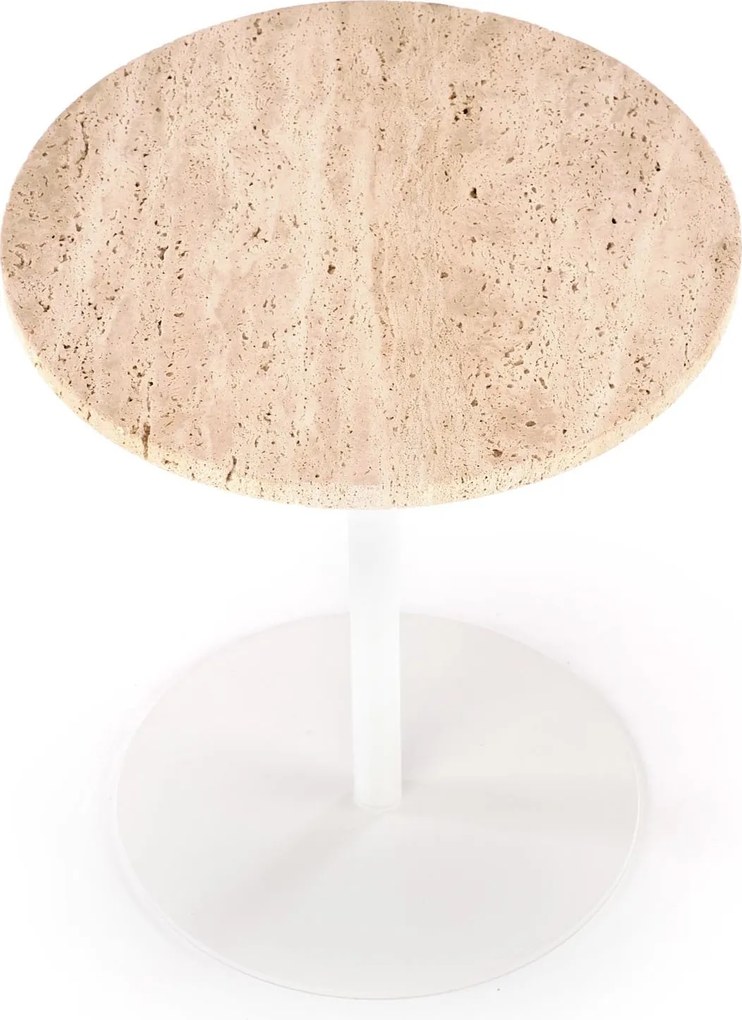 Konferenčný stolík Traverso 45 cm travertín/biely