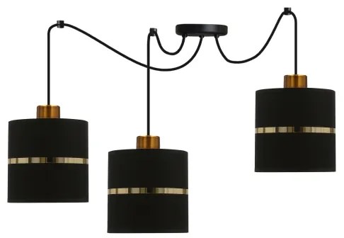 Luster na lanku ASSAM 3xE27/60W/230V čierna