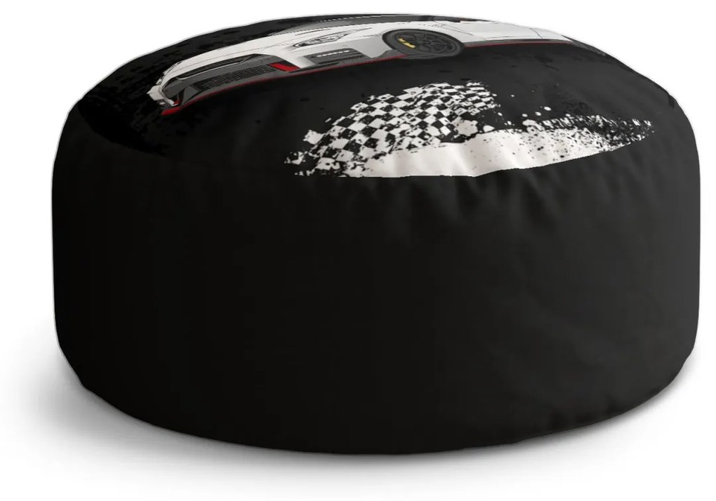 Sablio Taburet Circle Nissan GTR 35 Čierny: 38x48 cm