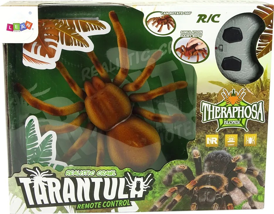 LEAN Toys Diaľkovo ovládaný pavúk Tarantula Infrared Brown R/C