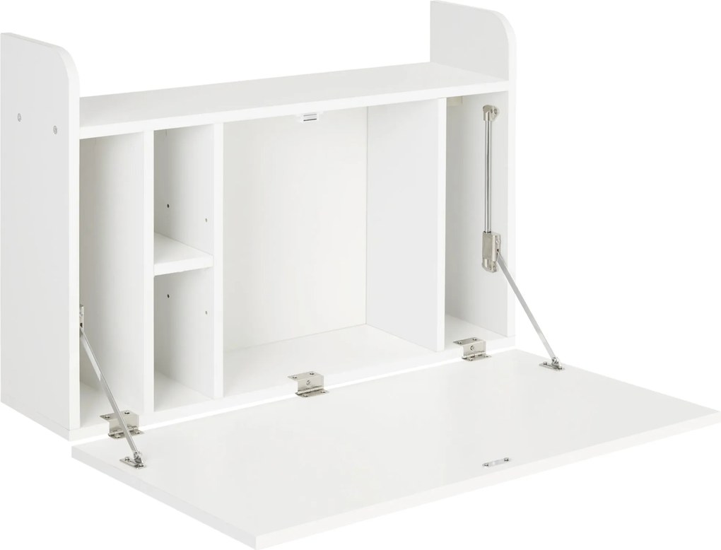 HOMCOM Nástenný skladací počítačový stôl s policou - 77 x 20 x 51 cm | Aosom