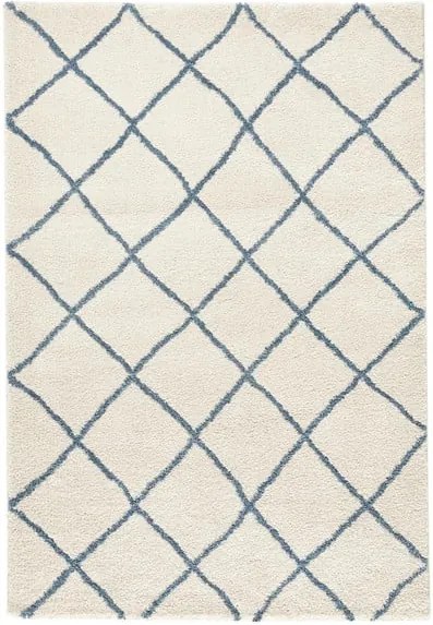 Biely koberec Mint Rugs Grid, 80 x 150 cm