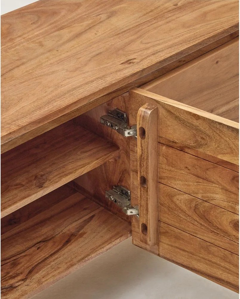 TV stolík z masívu akácie v prírodnej farbe 150x58x40 cm Uxue – Kave Home