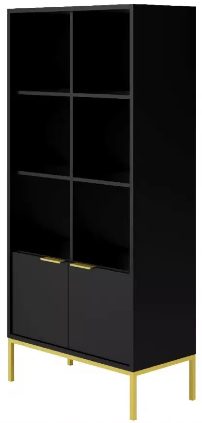 Knihovna Austin 80 cm černá/zlatá
