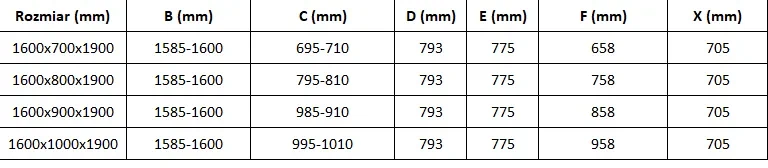 Mexen Omega, sprchovací kút s posuvnými dverami 160 (dvere) x 90 (stena) cm, 8mm sklo, čierny profil-číre sklo, 825-160-090-70-00