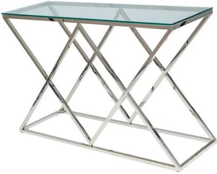 Konzolový stolík GUARDA C, 120x78x40, sklo/chróm
