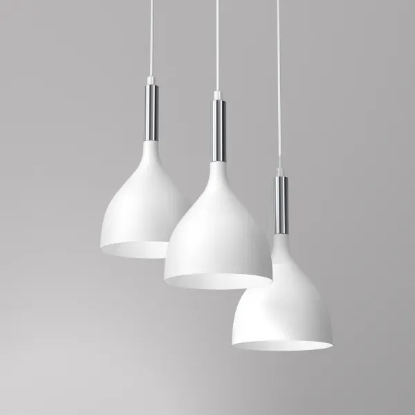 Luster na lanku NOAK 3xE27/15W/230V biela/chróm