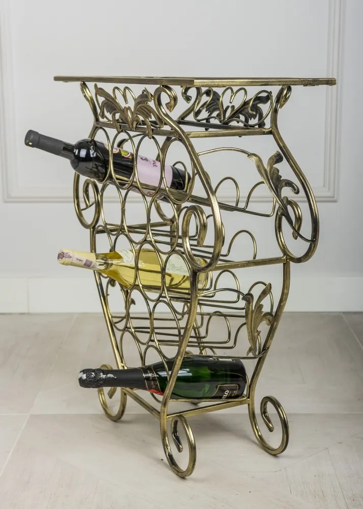 STOJAN NA VÍNO GARTH 66X60X22,5 CM ZLATÁ