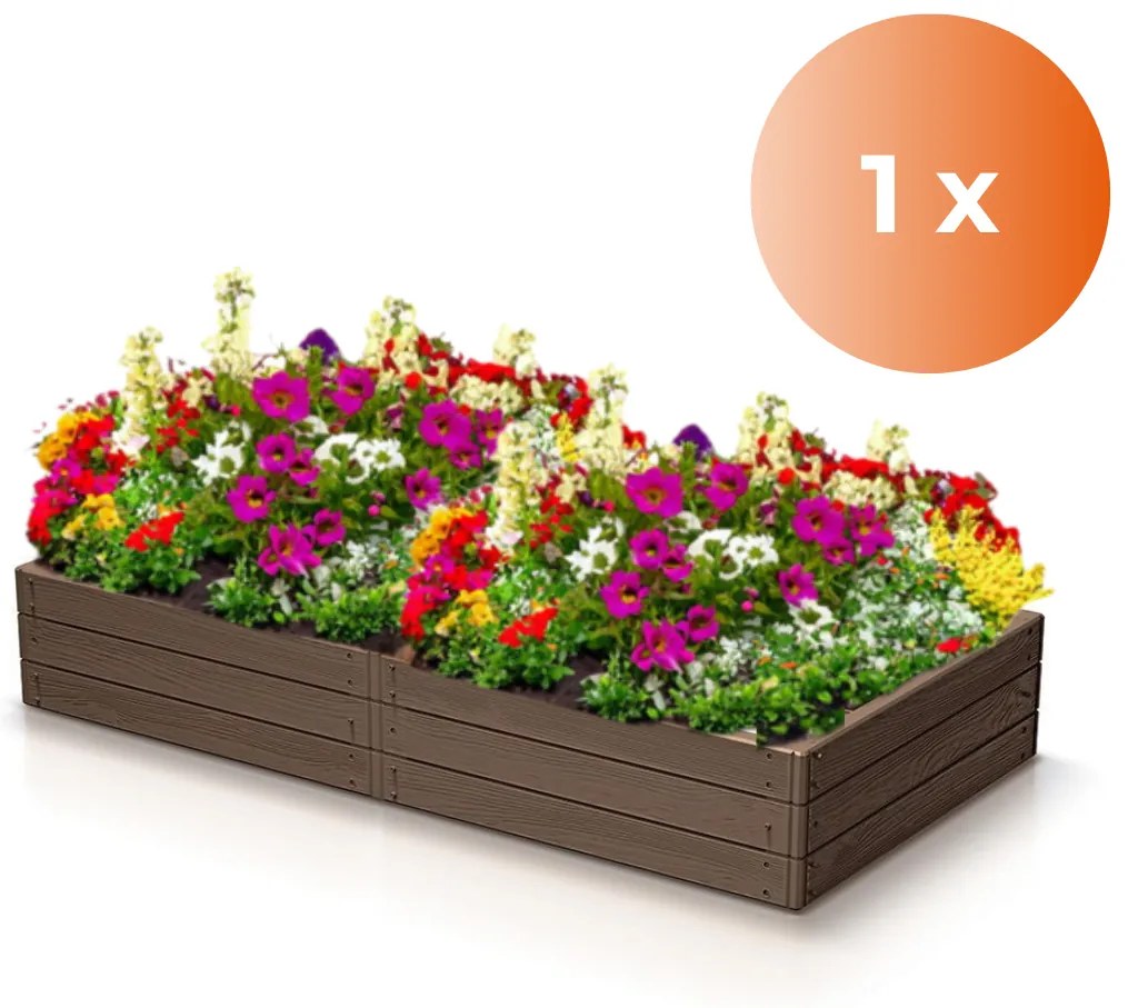Vyvýšený záhon WOODY 149x75,6x25cm, hnedá Prosperplast