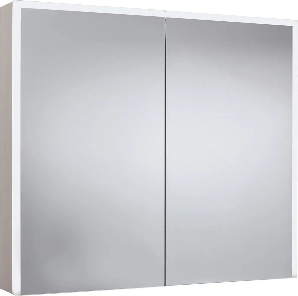 Aluminio Star Zrkadlová skrinka s LED osvetlením, 80 × 70 × 12 cm, strieborná