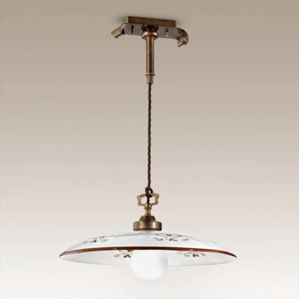 Závesná lampa Bassano, 1-pl., hnedé detaily