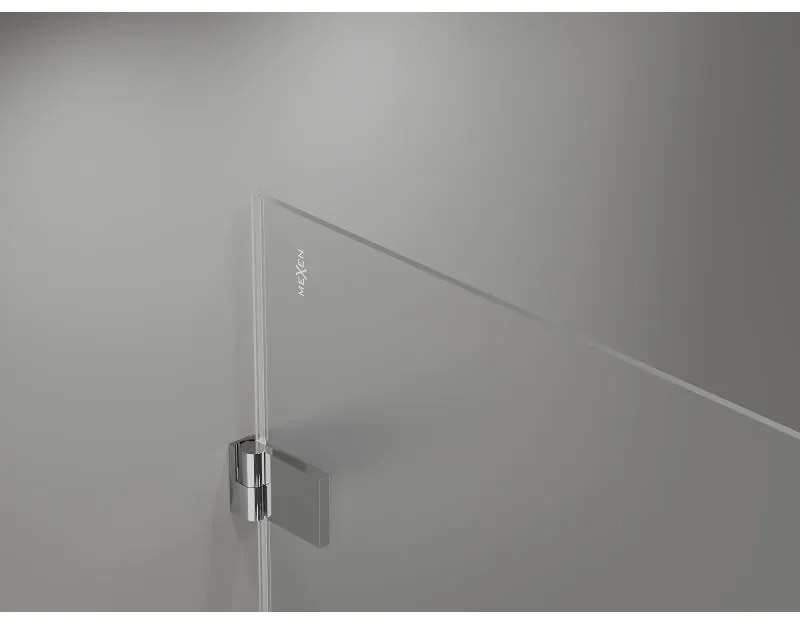 Mexen Lunar-B, Otočné ľavé sprchové dvere 125 cm, číre sklo, chrómový profil, 832S-125-050-01-00-L
