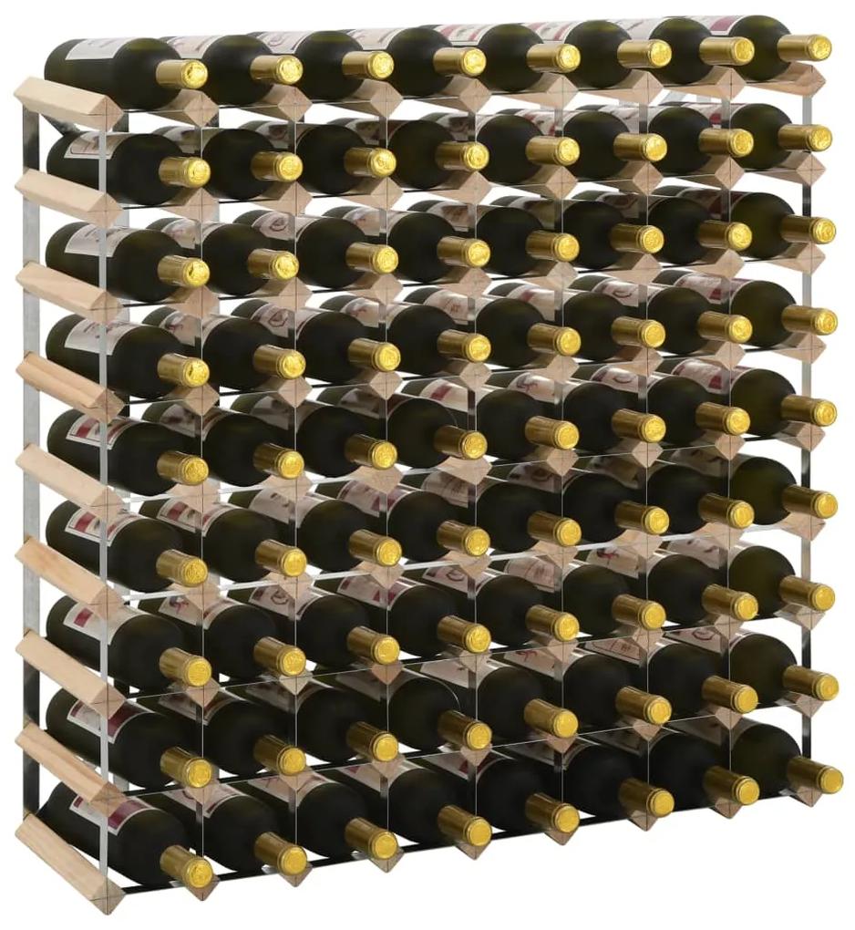 vidaXL Stojan na víno na 72 fliaš masívne borovicové drevo