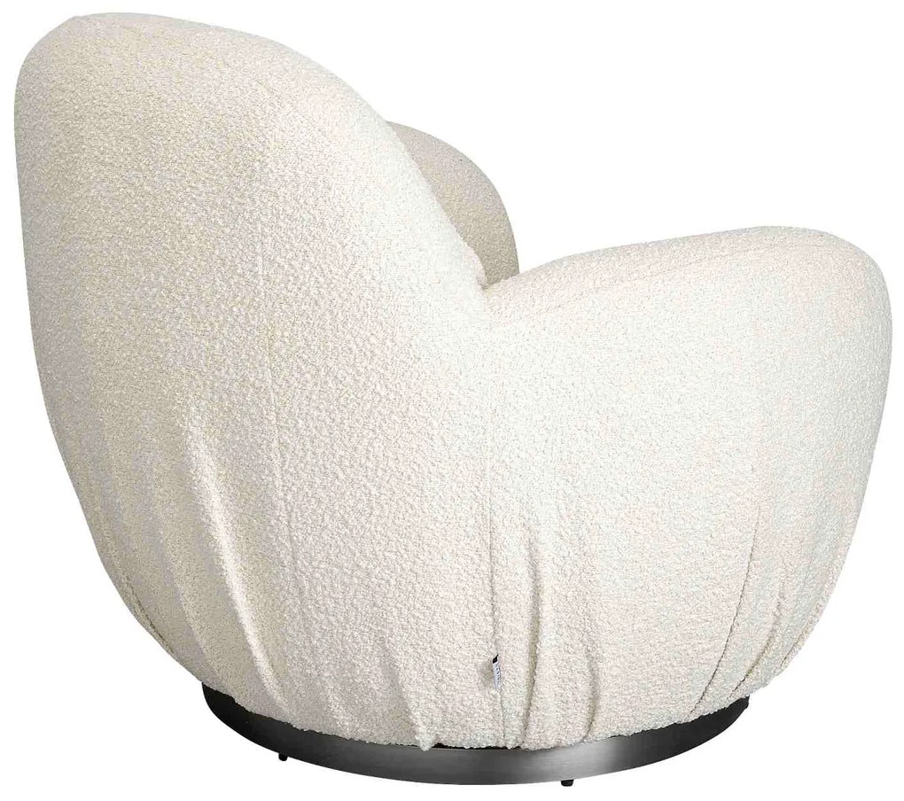 Nube Boucle otočné kreslo biele