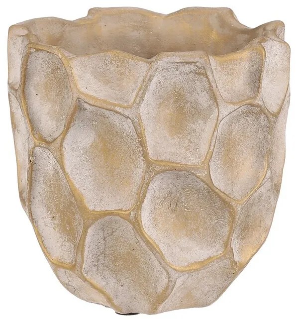 Betónový obal na kvety Plástev, vel. S, béžovo-zlatá