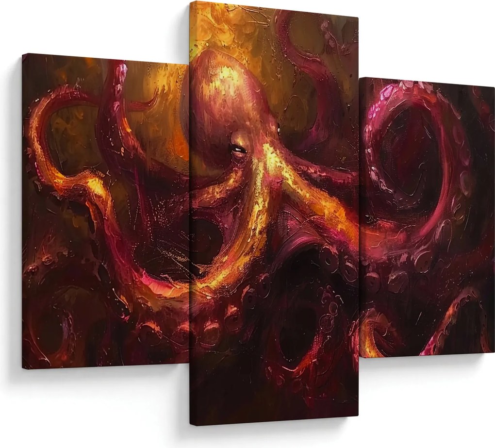 Obraz - Chobotnica, olejomaľba (90x60 cm)