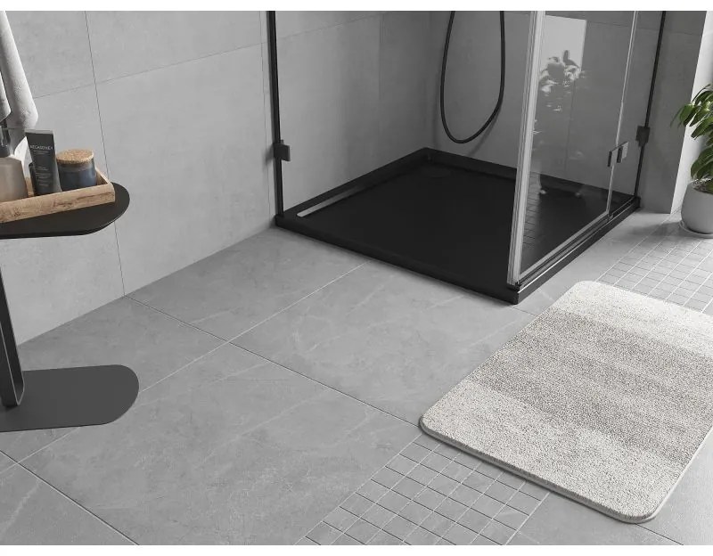 Mexen Flow Slim, štvorcová sprchová vanička 85 x 85 cm, čierna matná, 46S708585