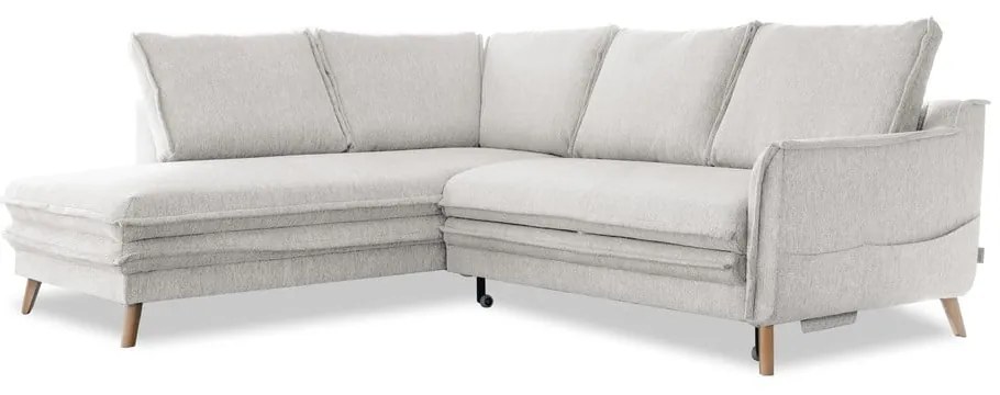 Béžová rozkladacia rohová pohovka (ľavý roh) Charming Charlie – Miuform