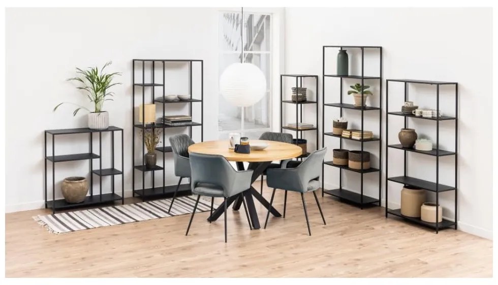 Čierna kovová knižnica 70x185 cm Newcastle – Actona