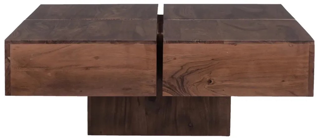 furniture-nabytek.cz - Masivní konferenční stolek Amberley z akácie, lakovaný, hnědý – 80×80 cm