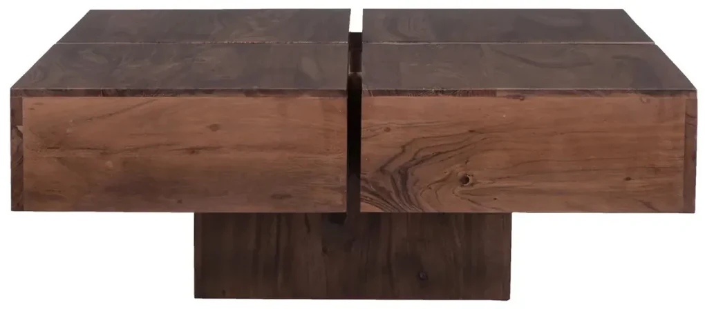 furniture-nabytek.cz - Masívny konferenčný stolík Amberley z akácie, lakovaný, hnedý – 80×80 cm