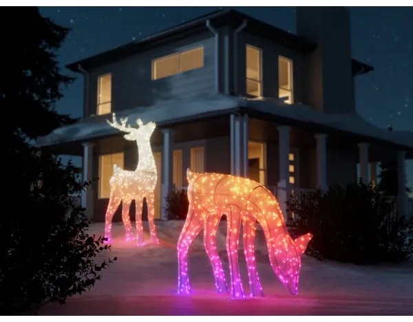 Twinkly TW3RD140SPP-TEU - LED RGBW Stmievateľný vonkajší sob 160xLED IP44 Wi-Fi