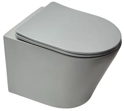 Wc závesné SAT Infinitio s doskou softclose, šedá mat, so zadným odpadom SATINF010RREXPLGRM