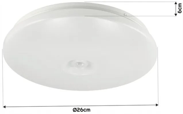 BERGE Stropný okrúhly LED panel 12W CLIO s pohybovým a súmrakovým senzorom