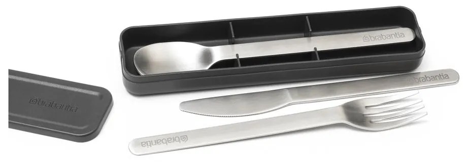Antikoro cestovný príbor v striebornej farbe v súprave 3 ks Make & Take – Brabantia