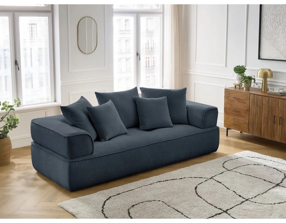 Tmavomodrá ženilková pohovka 237 cm Whesley – Bobochic Paris