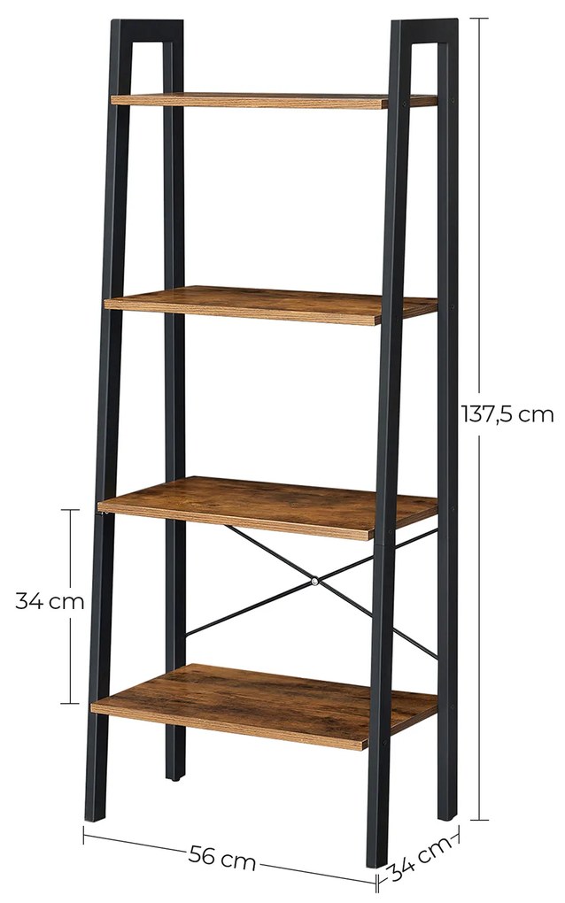 Regál VASAGLE Gerry hnedo-čierny