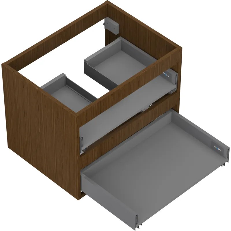 Mexen Box-A, závesná skrinka 60 cm, 2 zásuvky, orech, 91AX0-0600-470-2-86