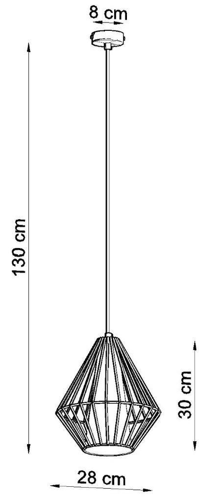 Závesné svietidlo Demi, 1x biele drôtené tienidlo