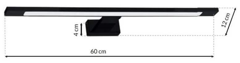 Nástenné LED svietidlo Shine, 1x LED 12w, 4000k, (60 cm), b
