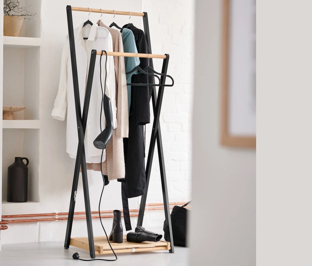 Obzvlášť úzke vešiaky na šaty, 6 ks, čierne