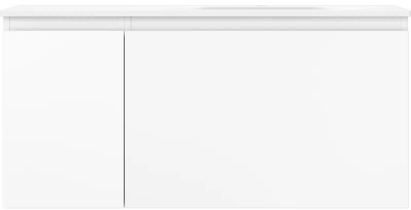 Mexen Orio, kúpeľňová skrinka 100 cm s pravým umývadlom Vela, 1S, 1D, biela matná, 91A13-10047-3-BBFF01-W23P01
