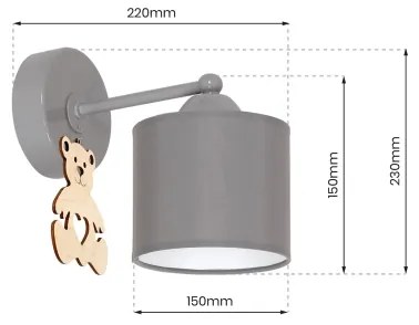 Detské nástenné svietidlo BEAR 1xE27/60W/230V