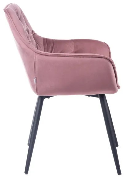 Jedálenská stolička CHERRY zamatová ružová ALL 999158