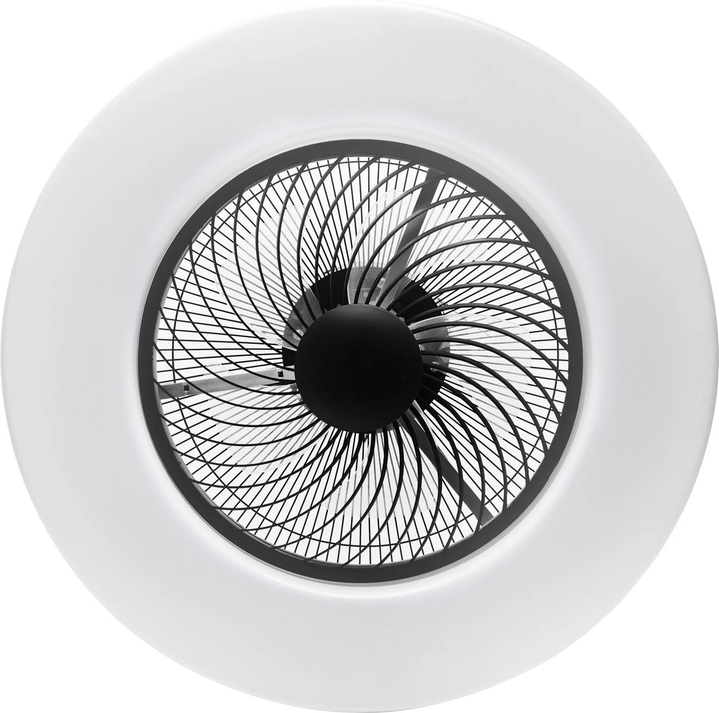 Toolight Toolight, LED stropné svietidlo s ventilátorom APP1552-C, čierna-biela, OSW-05181