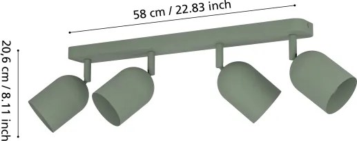 Eglo 44135 - Bodové svietidlo TILSTON 4xE14/40W/230V zelené