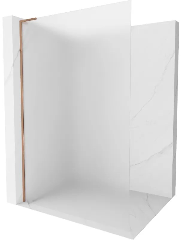 Mexen Kioto L, sprchová zástena Walk-In 120 x 200 cm, 8mm sklo námraza, ružové zlato profil, 800-120-103-60-30