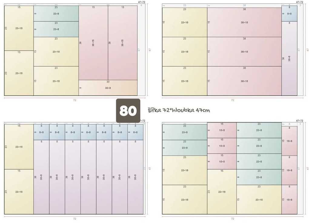 Organizér do šuplíku kuchyně i koupelny, příborník Rotho BASIC, mléčná (38x8)