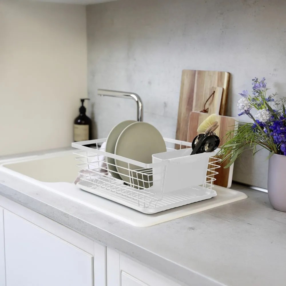 Biely kovový odkvapkávač 36x30 cm Drip – Wenko