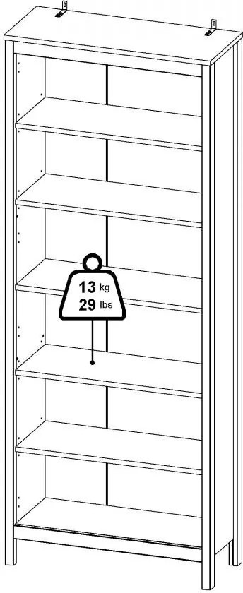 Knihovna Realty 78 cm černá